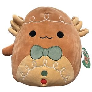 (NWT) NEW! Squishmallow 12" Den the Axolotl Gingerbread